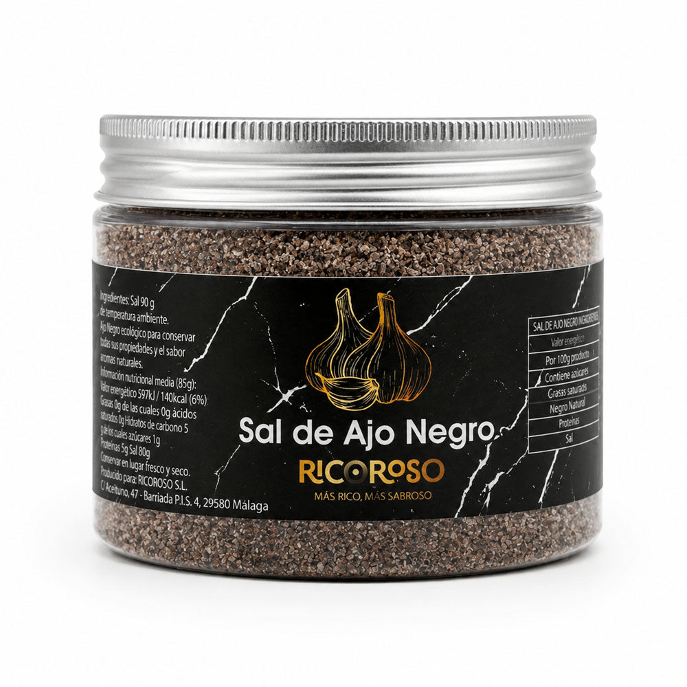 Sal con ajo negro | 500g | Natural y sin aditivos